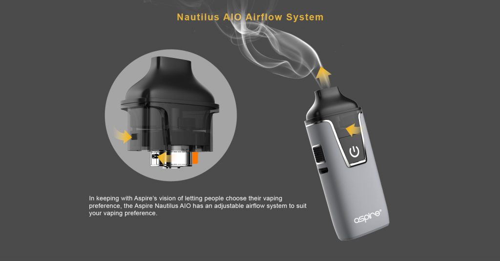تقييم جهاز أسباير نوتيلوس AIO Aspire Nautilus AIO Kit - نظام تدفق الهواء