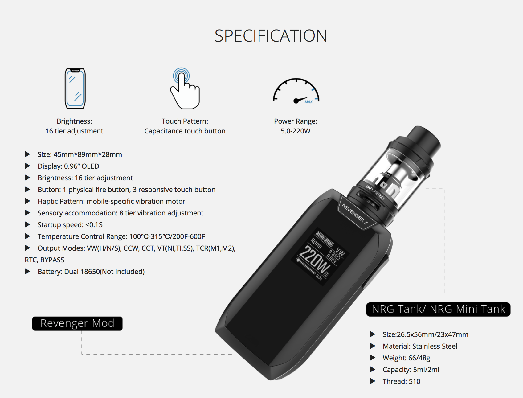 Vaporesso Revenger X Kit Review - Size and Weight